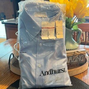 Vintage Andhurst Men’s Light Blue Long Sleeve Button Down Dress Shirt Size 15